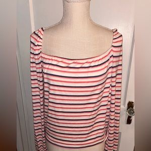 Womens square neck top size XL by Sunset & Sixth stripes